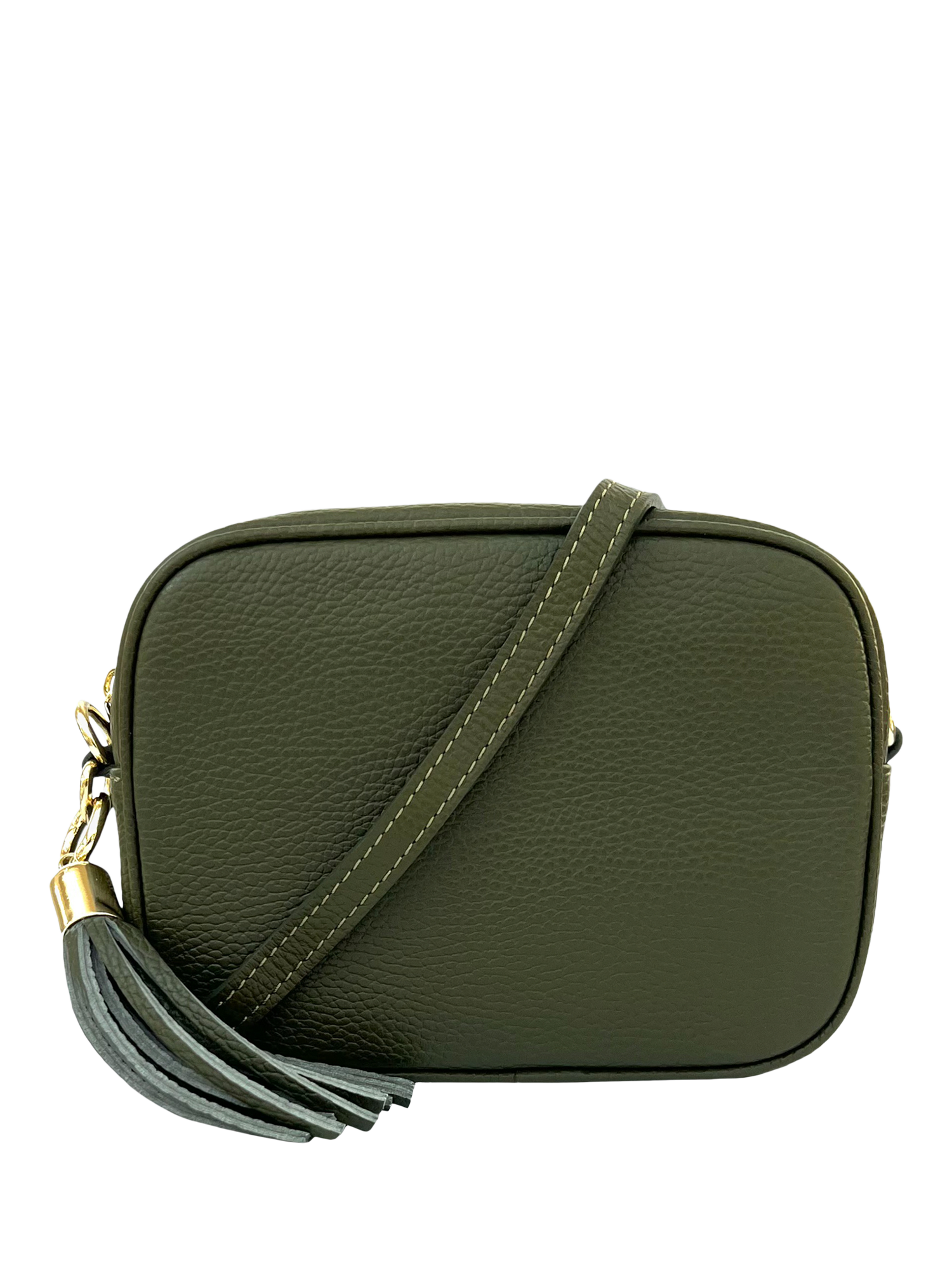 Product image 2 of 5, which shows Apatchy London Leather Crossbody Bag, Olive