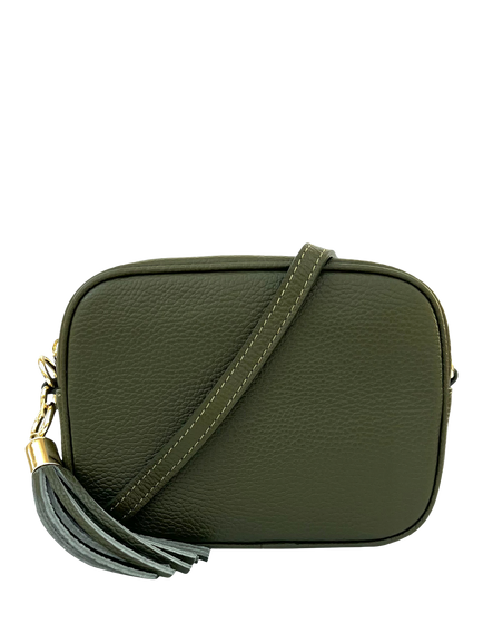 Apatchy London Leather Crossbody Bag - view 2, Olive