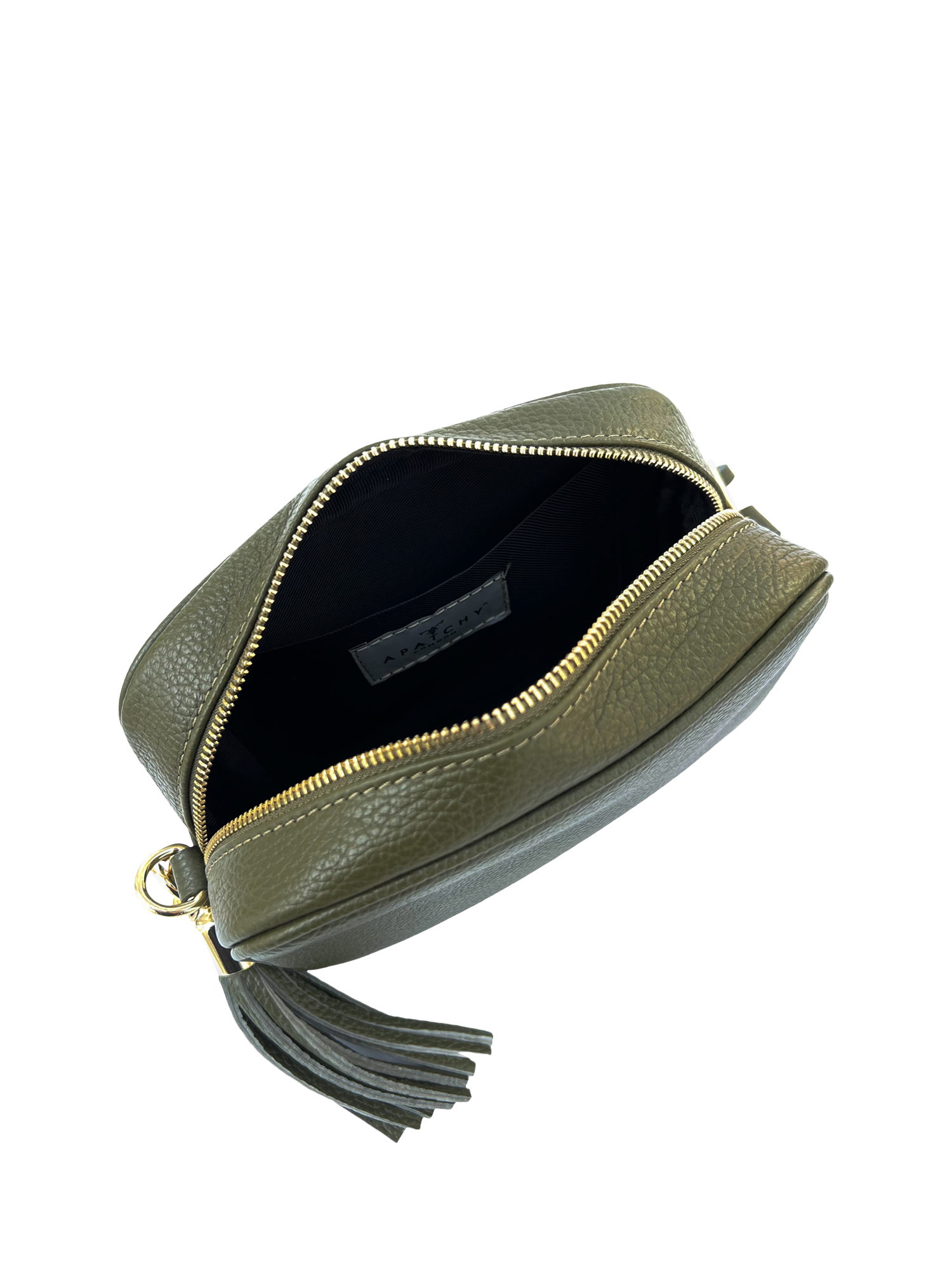 Product image 4 of 5, which shows Apatchy London Leather Crossbody Bag, Olive