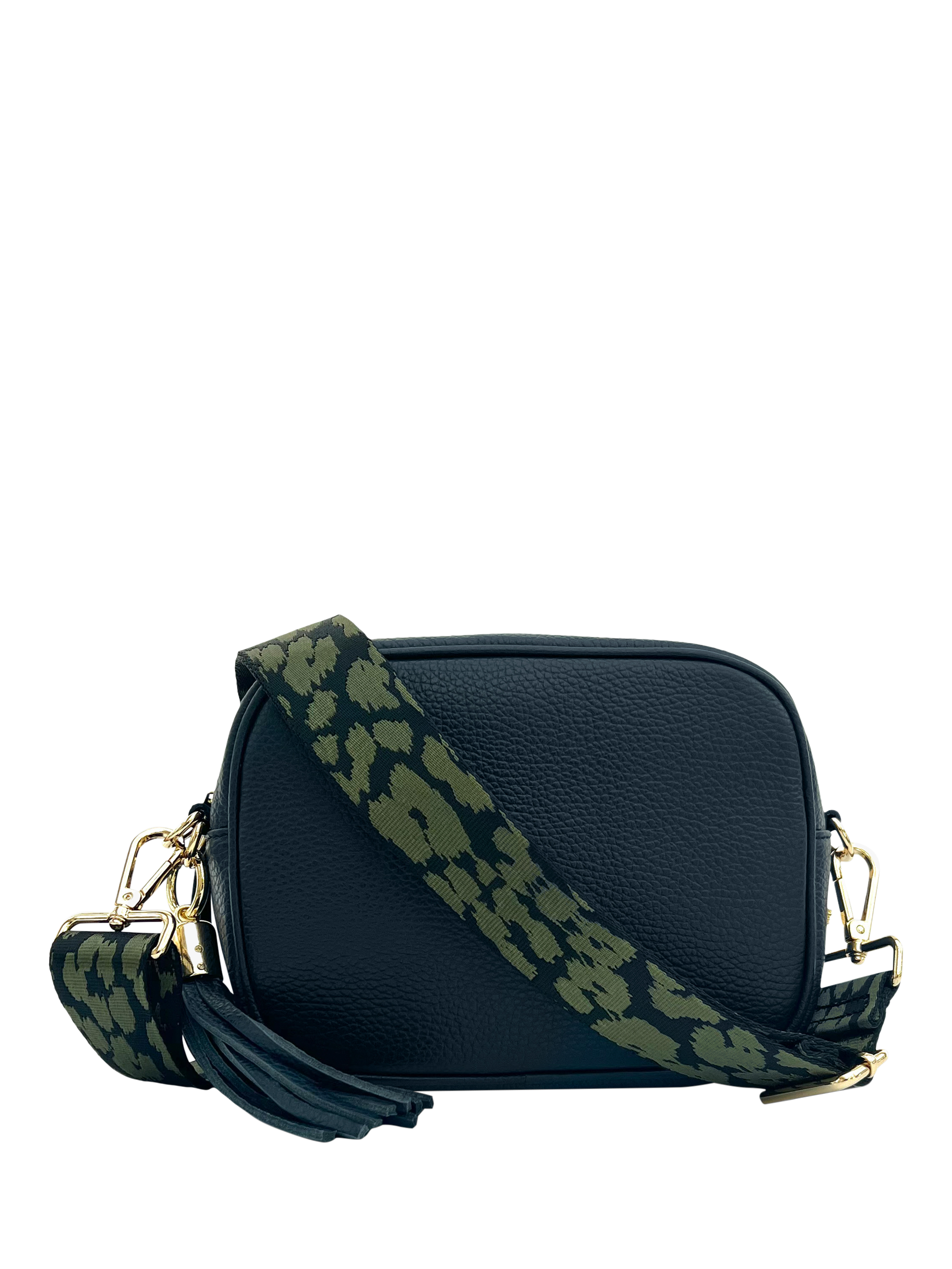 Product image 1 of 5, which shows Apatchy London Leather Crossbody Bag, Navy