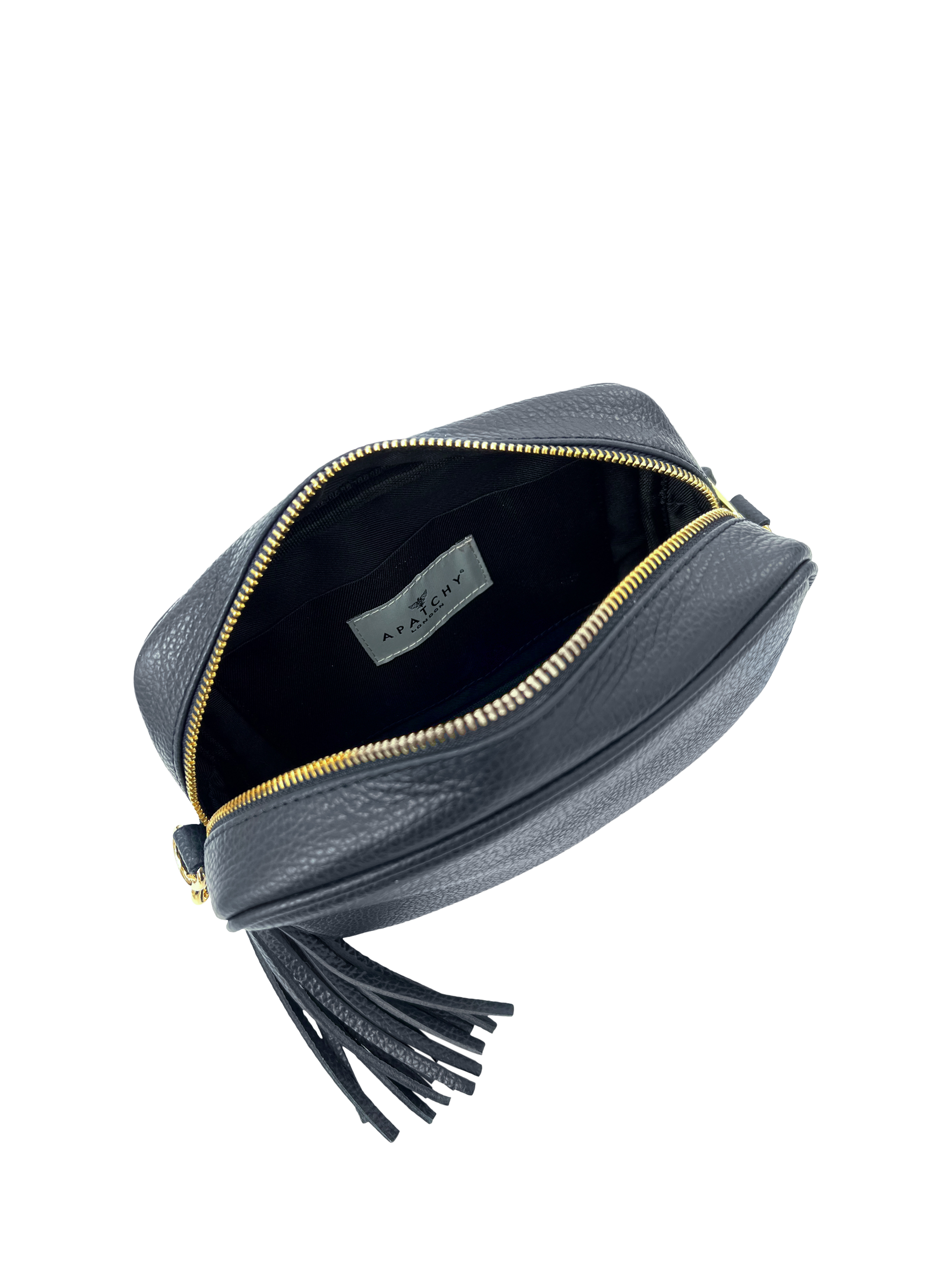 Product image 4 of 5, which shows Apatchy London Leather Crossbody Bag, Navy