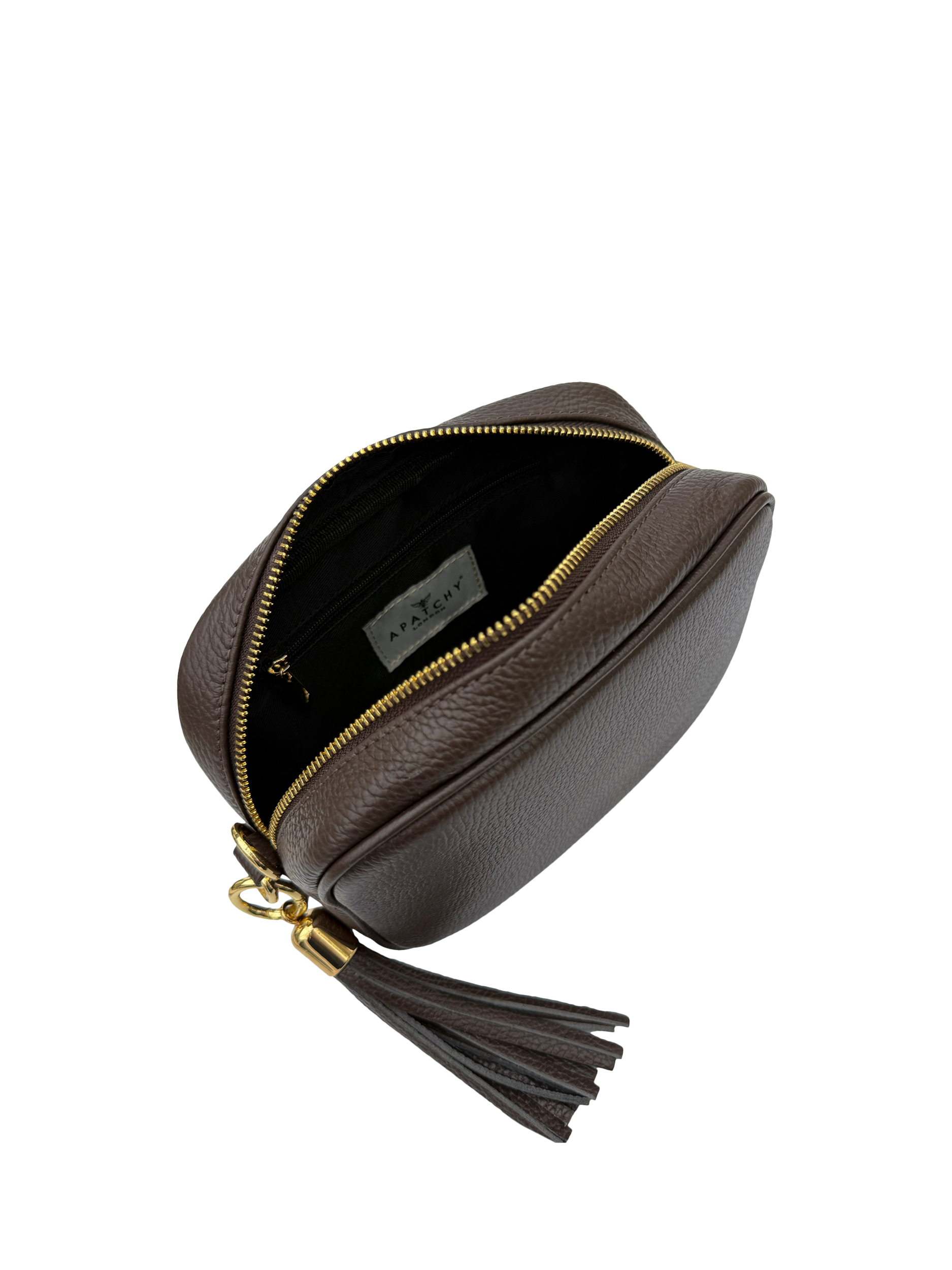 Product image 4 of 5, which shows Apatchy London Leather Camera Bag, Chocolate