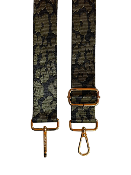Apatchy London Cheetah Cross Body Strap, Green, Green