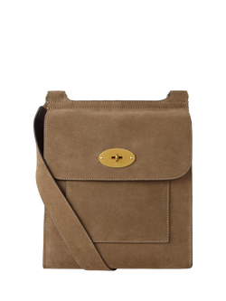 Mulberry Antony Suede Crossbody Satchel Bag, Salcombe Sand, Salcombe Sand