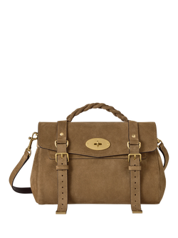 Mulberry Alexa Suede Satchel Bag, Salcombe Sand, Salcombe Sand