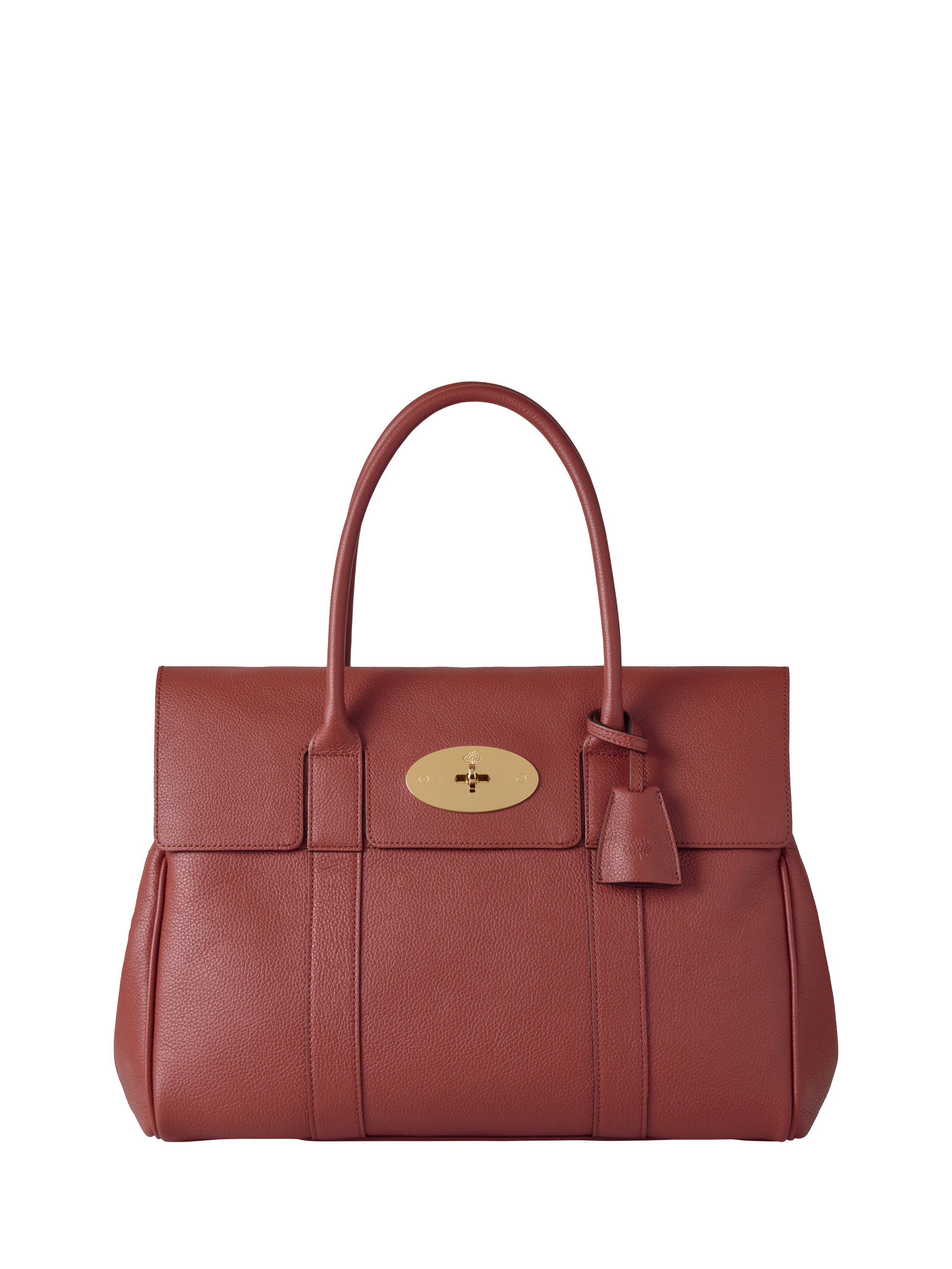 Product image 1 of 5, which shows Mulberry Bayswater Suede Shoulder Bag, Rust