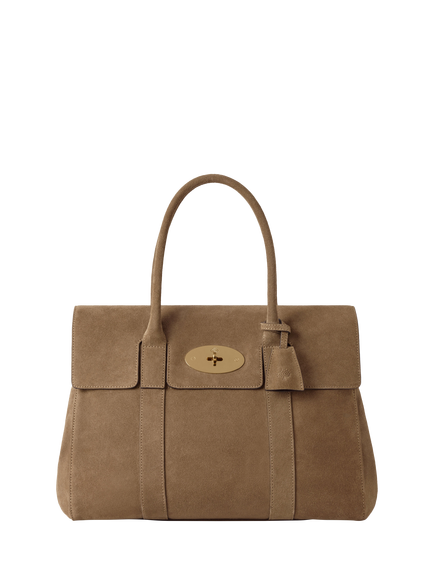 Mulberry Bayswater Suede Shoulder Bag, Salcombe Sand, Salcombe Sand