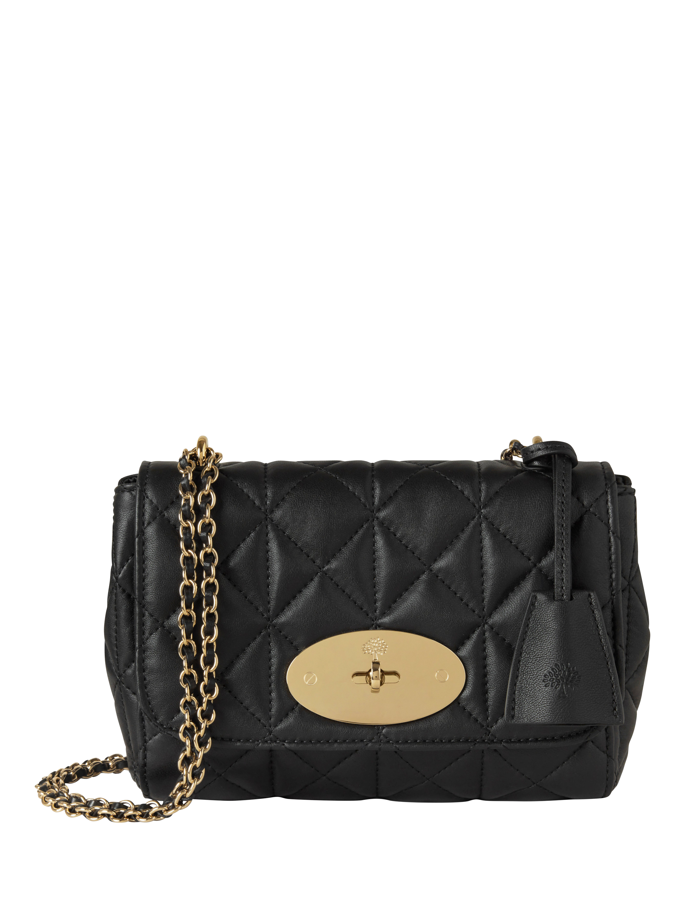【MULBERRY】LILY LEATHER CROSSBODY BAG Mulberry Lily Quilted Leather Crossbody Bag, Black