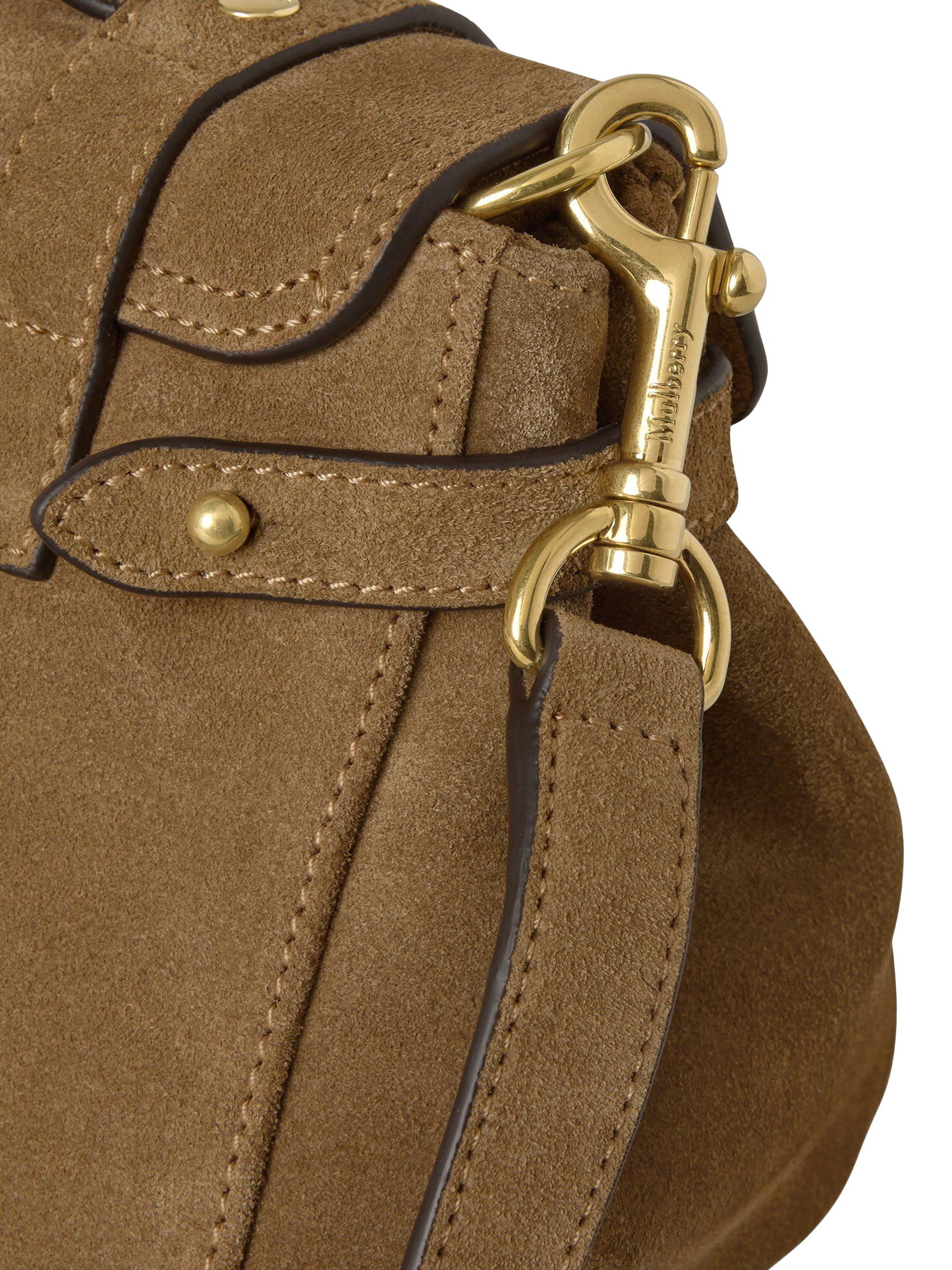 Product image 4 of 5, which shows Mulberry Mini Alexa Suede Satchel Bag, Salcombe Sand