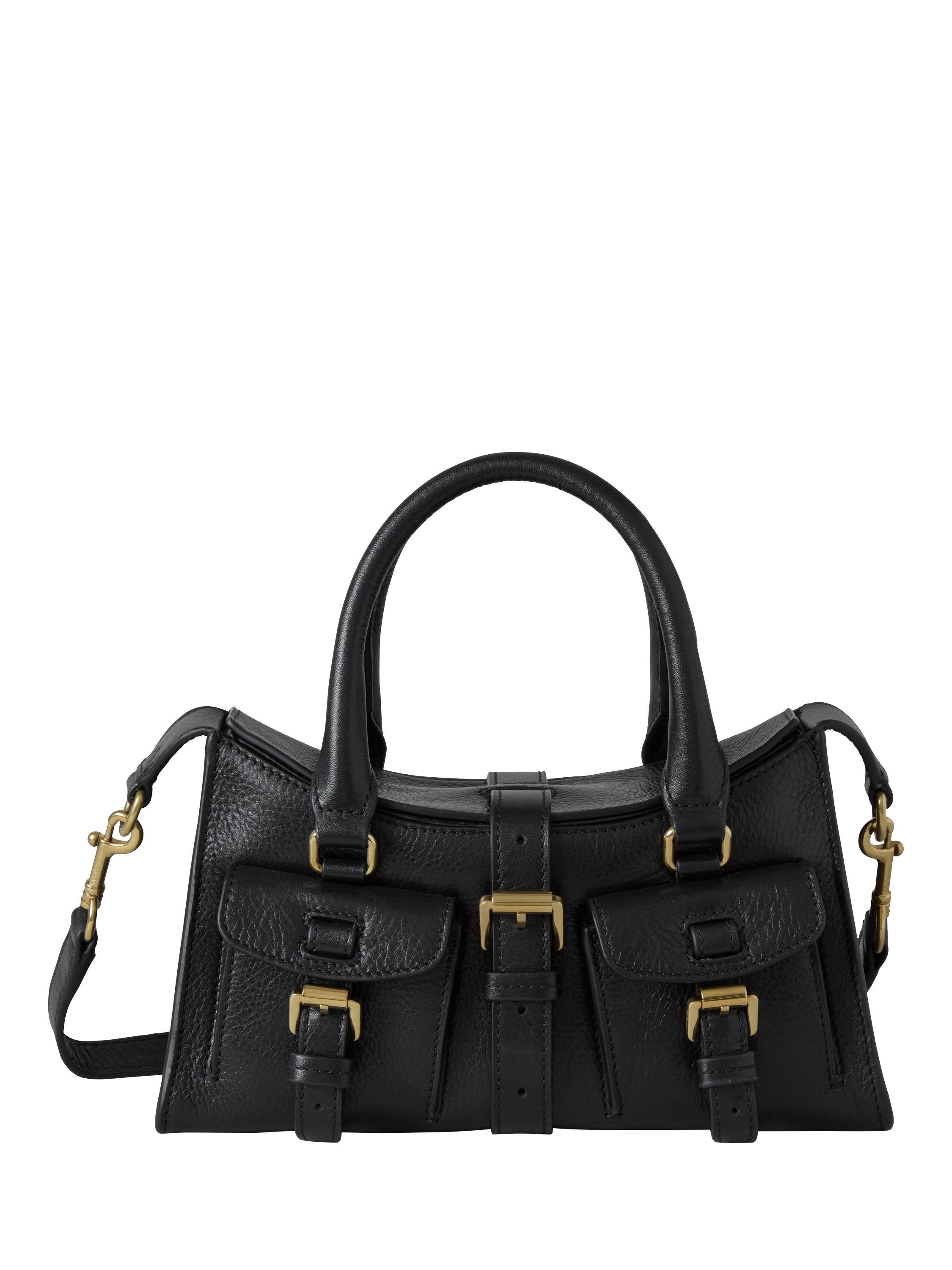 Product image 1 of 7, which shows Mulberry Leather Mini Roxanne Bag, Black