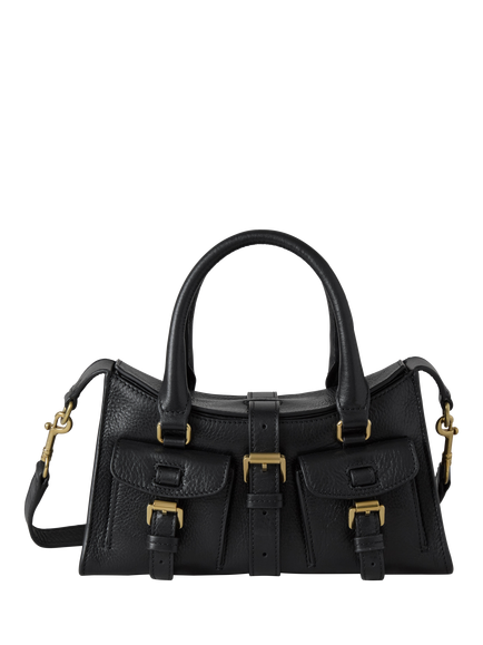 Mulberry Leather Mini Roxanne Bag, Black, Black