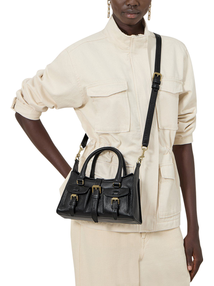 Mulberry Leather Mini Roxanne Bag, Black - view 2, Black