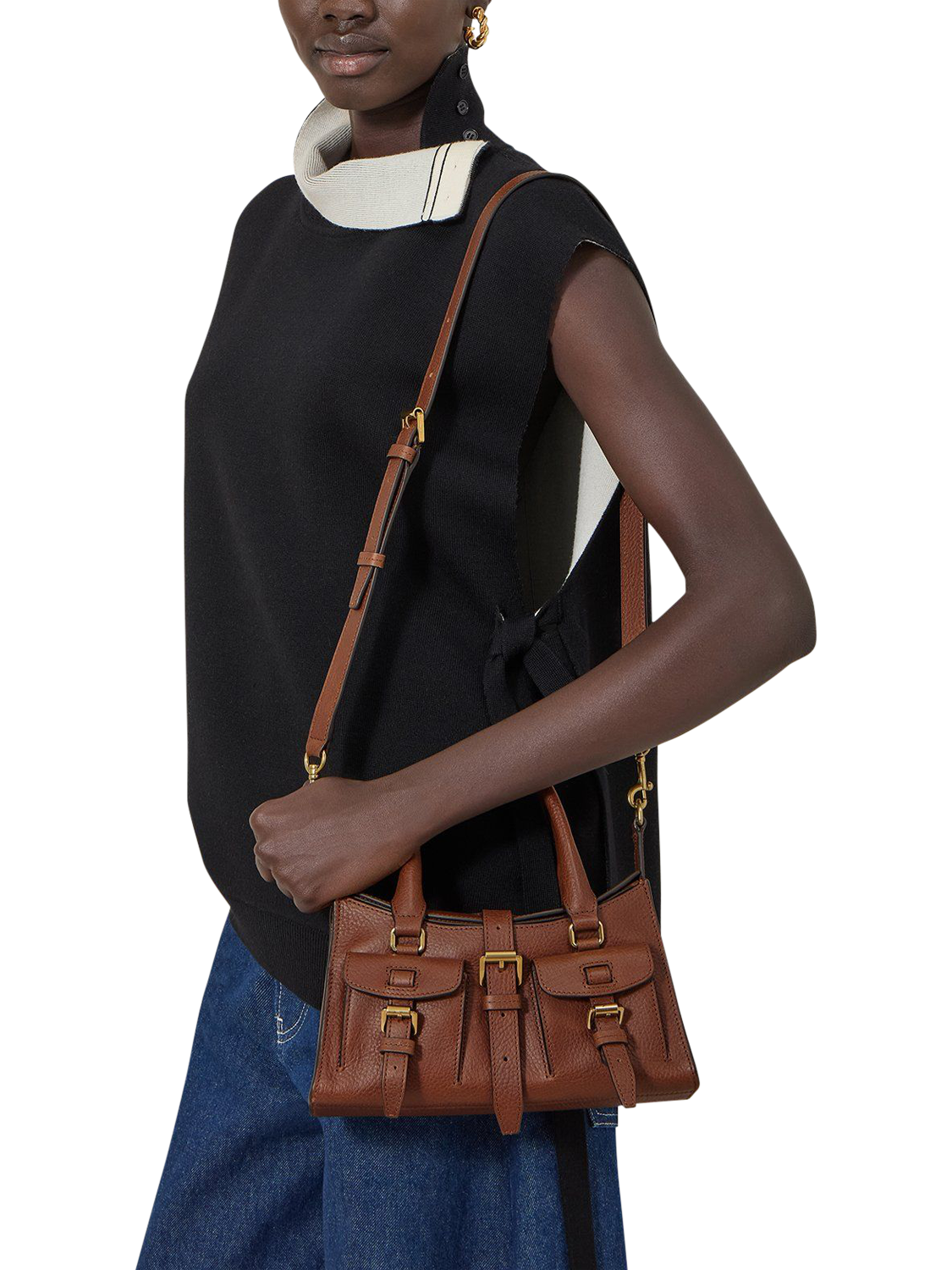 Product image 2 of 6, which shows Mulberry Leather Mini Roxanne Bag, Oak