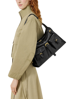 Mulberry Roxanne Leather Shoulder Bag, Black - view 2, Black