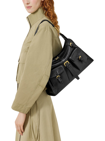 Mulberry Roxanne Leather Shoulder Bag, Black - view 2, Black