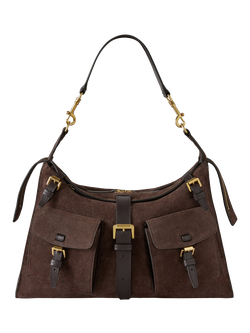 Mulberry Roxanne Suede Shoulder Bag, Chocolate, Chocolate