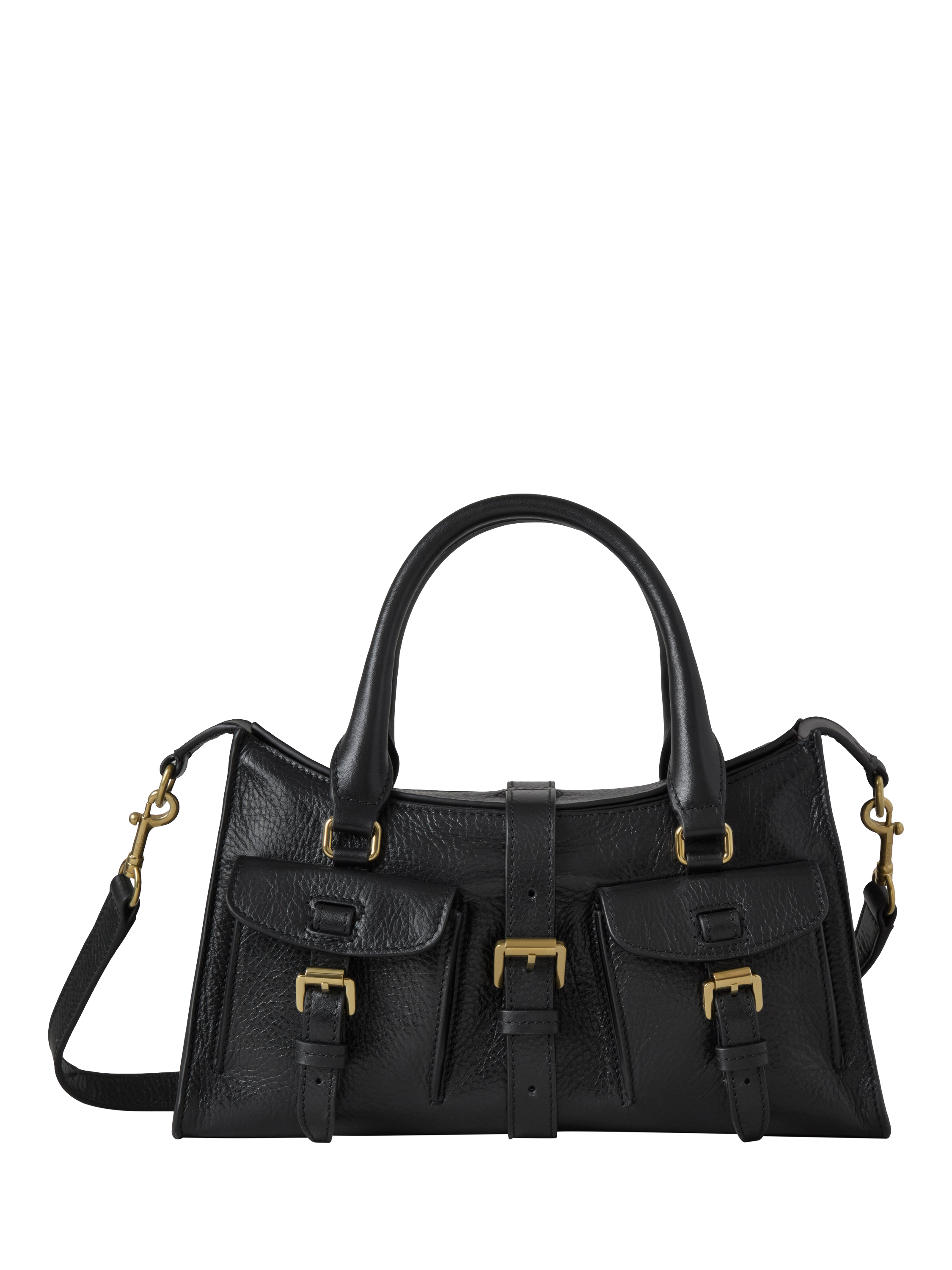 Product image 1 of 6, which shows Mulberry Small Roxanne Leather Shoulder Bag, Black