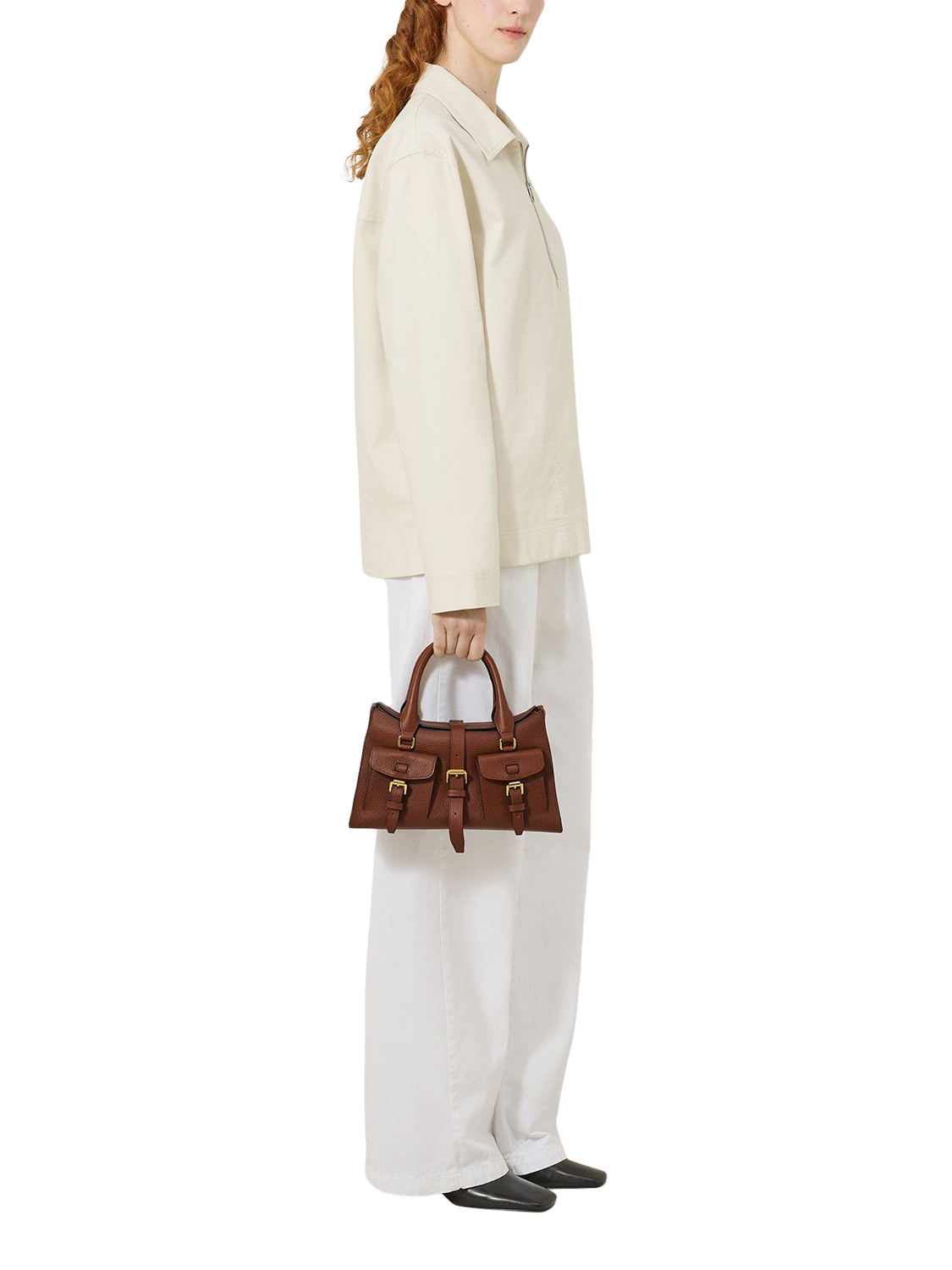 Product image 2 of 6, which shows Mulberry Small Roxanne Leather Shoulder Bag, Oak