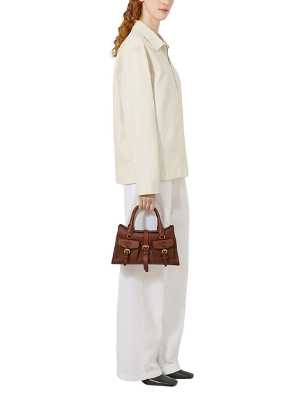 Mulberry Small Roxanne Leather Shoulder Bag, Oak - view 2, Oak