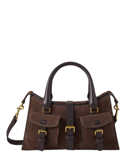 Mulberry Small Roxanne Suede Shoulder Bag, Chocolate, Chocolate