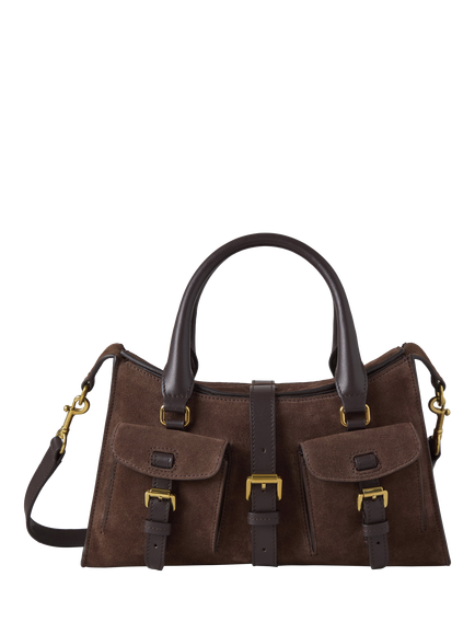 Mulberry Small Roxanne Suede Shoulder Bag, Chocolate, Chocolate