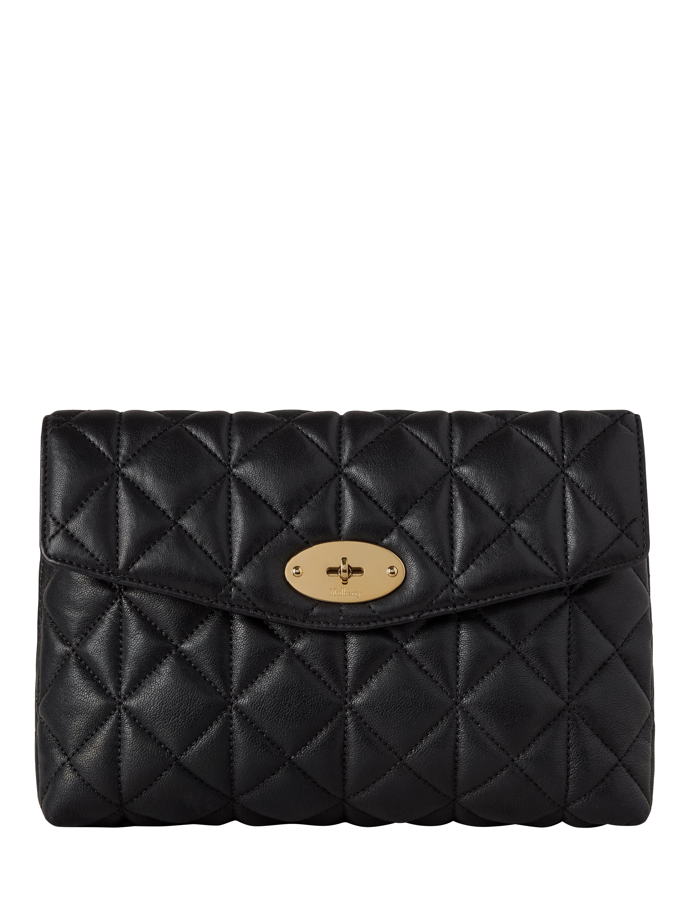 Product image 1 of 4, which shows Mulberry Large Darley Leather Pouch, Black