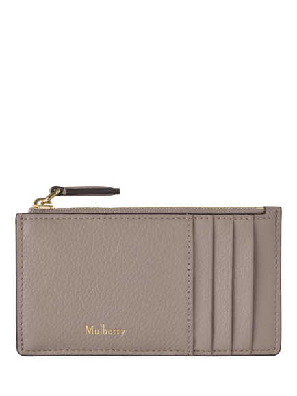 Mulberry Small Classic Grain Leather Continental Zipped Long Card Holder, Cashmere Taupe