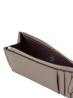 Mulberry Small Classic Grain Leather Continental Zipped Long Card Holder - view 2, Cashmere Taupe