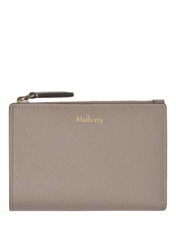 Mulberry Continental Leather Bifold Zip Purse, Cashmere Taupe