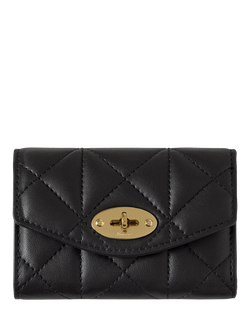 Mulberry Darley Leather Folded Multi Card Wallet, Black, Black