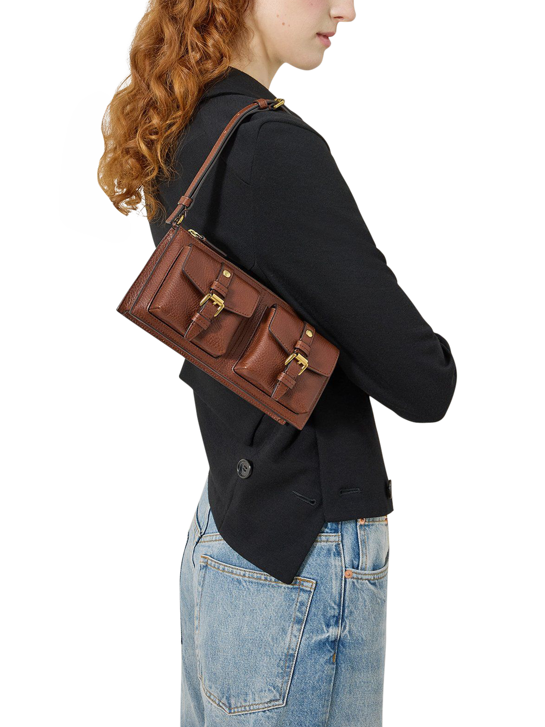 Product image 2 of 6, which shows Mulberry Mini Roxanne Leather Shoulder Bag, Oak