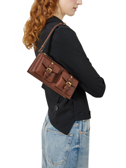 Mulberry Mini Roxanne Leather Shoulder Bag - view 2, Oak