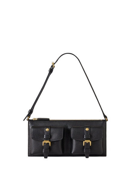 Mulberry Mini Roxanne Leather Shoulder Bag, Black, Black
