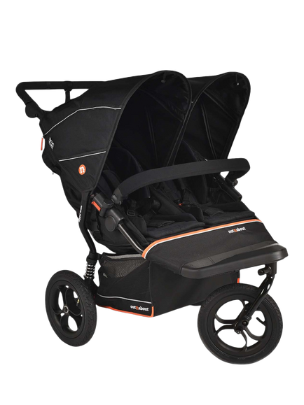 Out'n'About Nipper V6 Double Pushchair, Summit Black