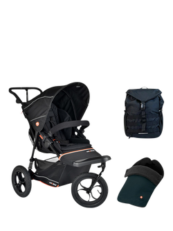 Out'n'About Nipper V6 Pushchair Adventure Bundle, Summit Black, Summit Black