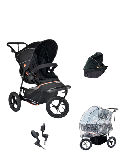 Out'n'About Nipper V6 Pushchair Newborn Bundle, Summit Black