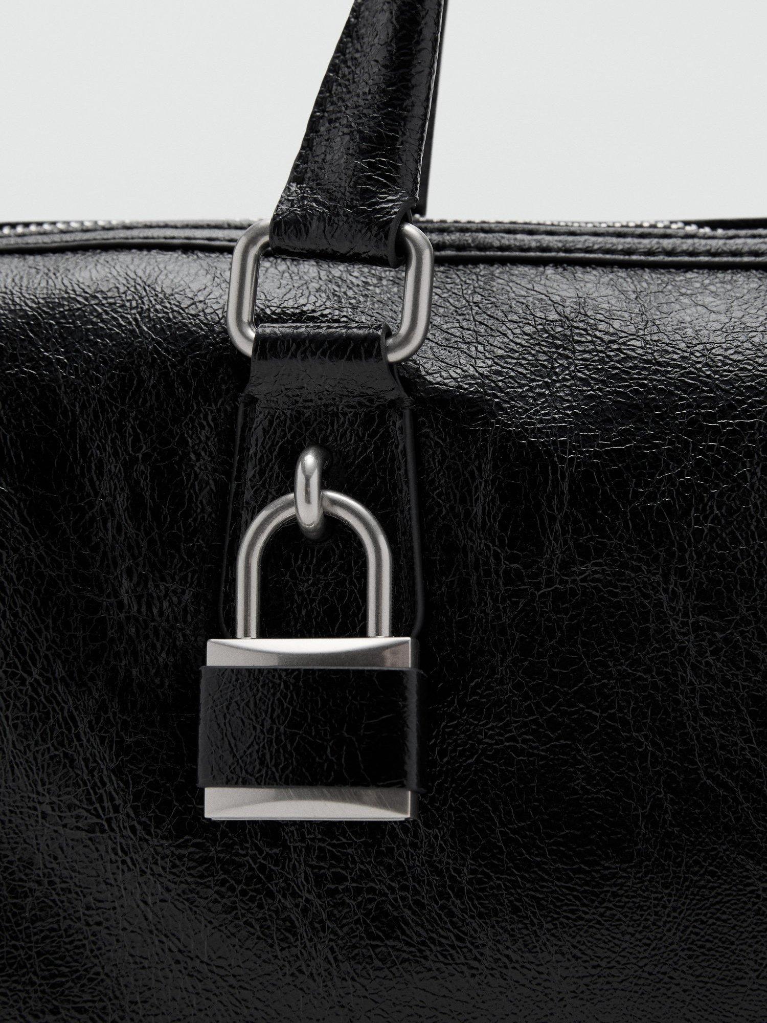 Product image 4 of 5, which shows Mango Agnes Faux Leather Tote Bag, Black