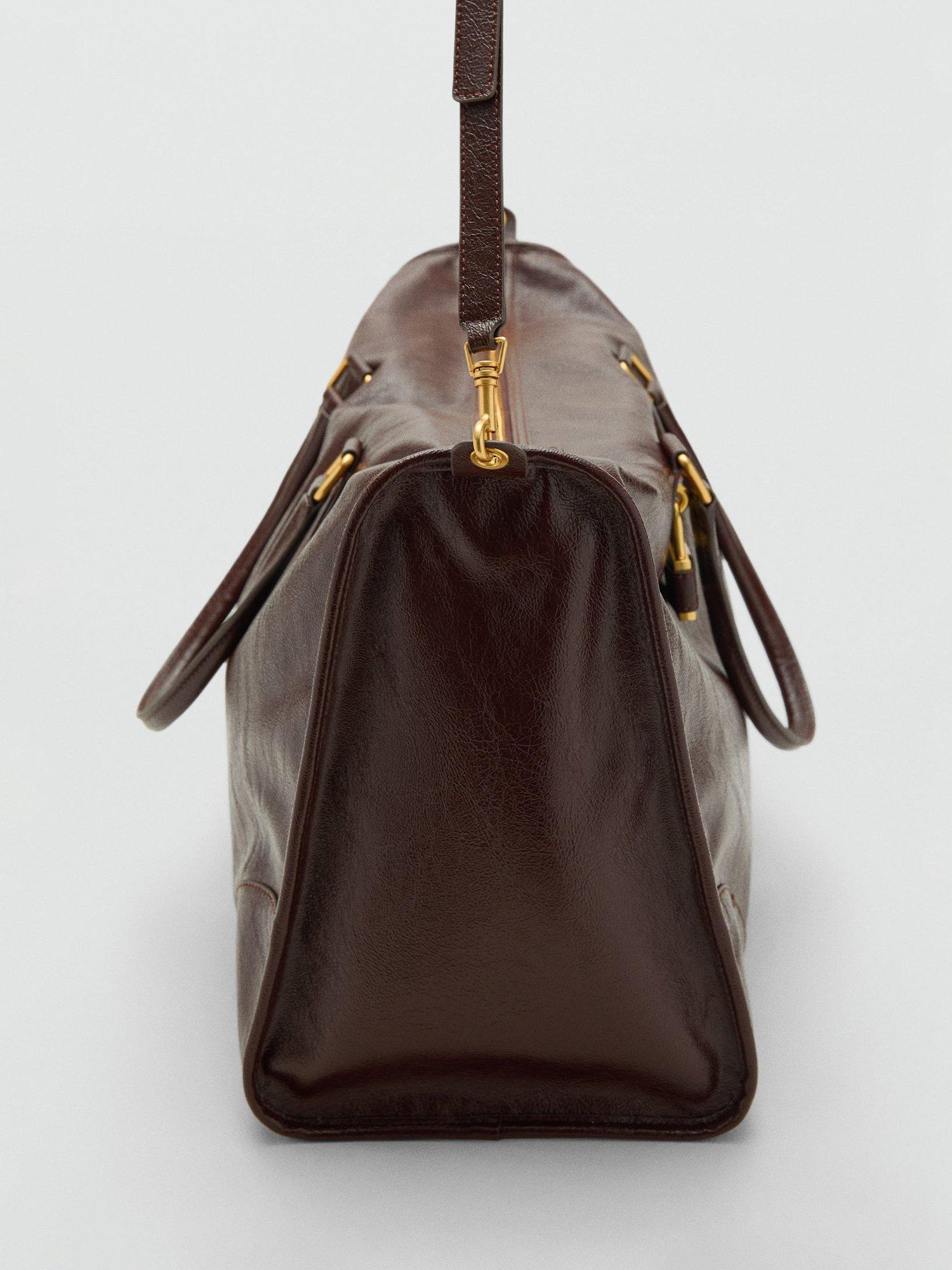 Product image 4 of 6, which shows Mango Agnes Large Tote Bag, Dark Brown