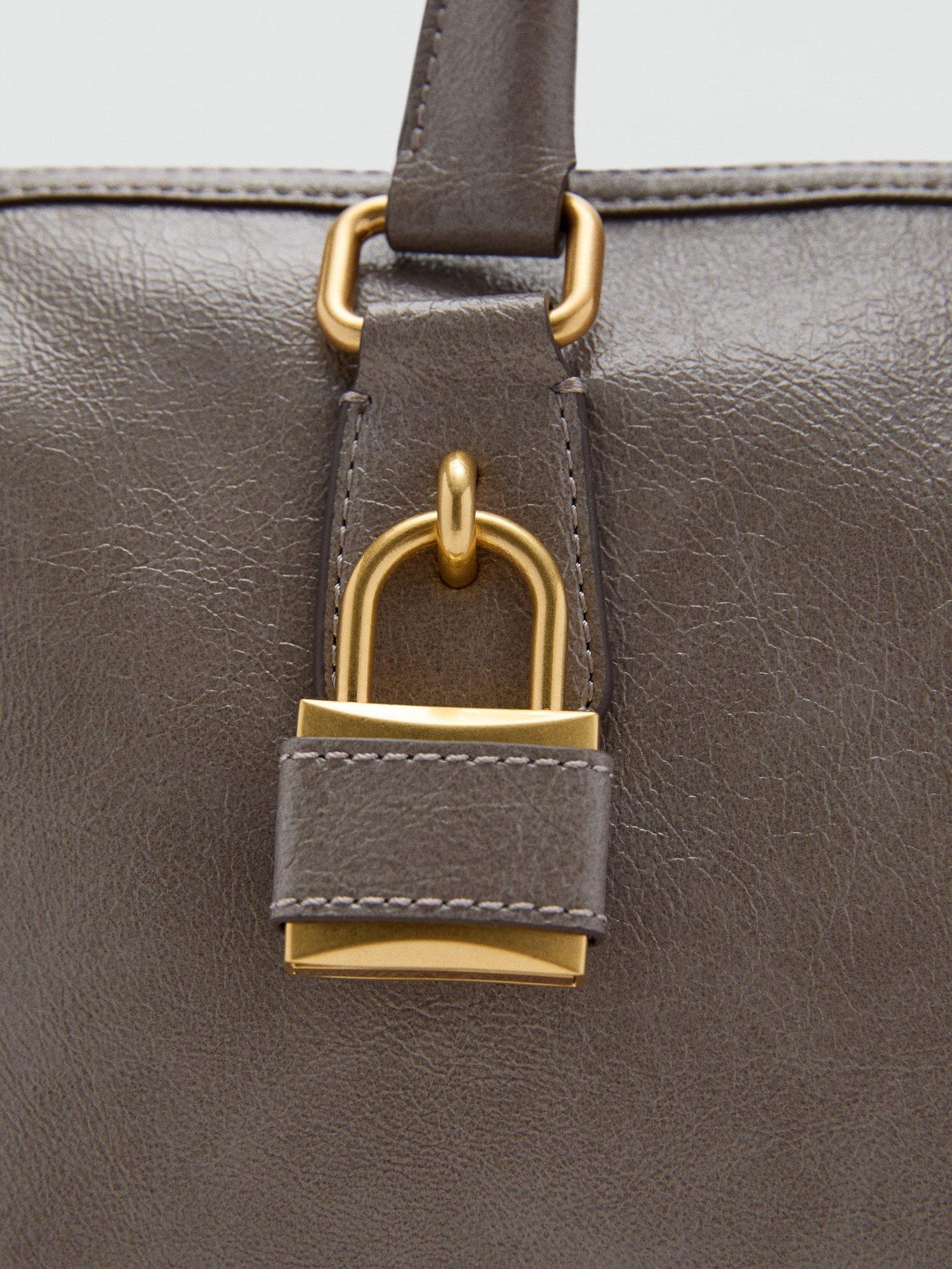 Product image 4 of 4, which shows Mango Agnes Faux Leather Tote Bag, Grey