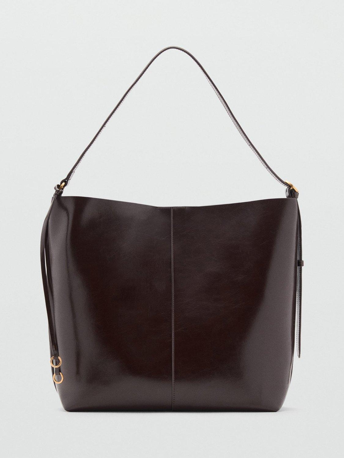 Product image 1 of 5, which shows Mango Antonia Shoulder Bag, Dark Brown