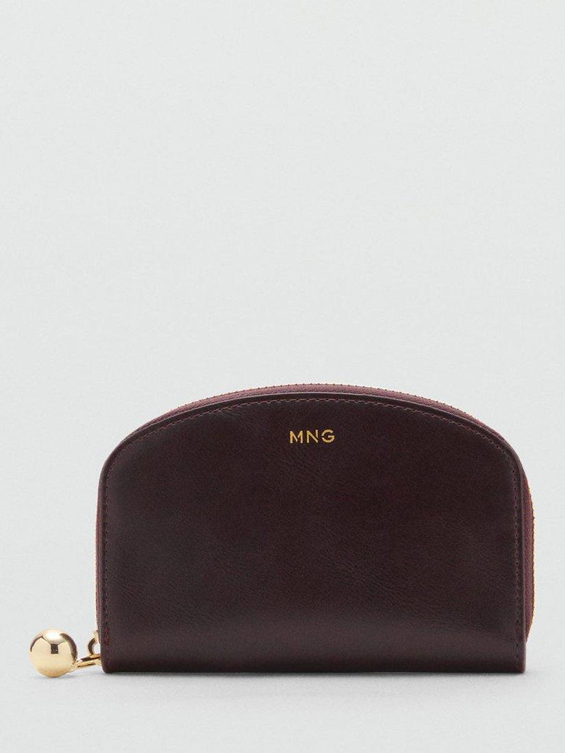 Product image 1 of 4, which shows Mango Capuleto Zipped Purse, Dark Brown