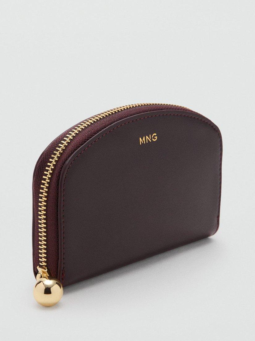 Product image 2 of 4, which shows Mango Capuleto Zipped Purse, Dark Brown
