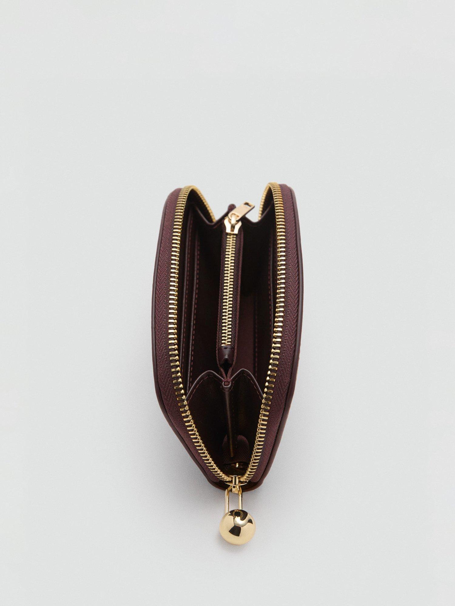 Product image 3 of 4, which shows Mango Capuleto Zipped Purse, Dark Brown