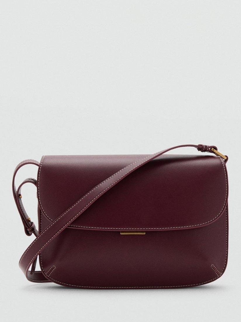 Product image 1 of 5, which shows Mango Julieta Crossbody Bag, Dark Red