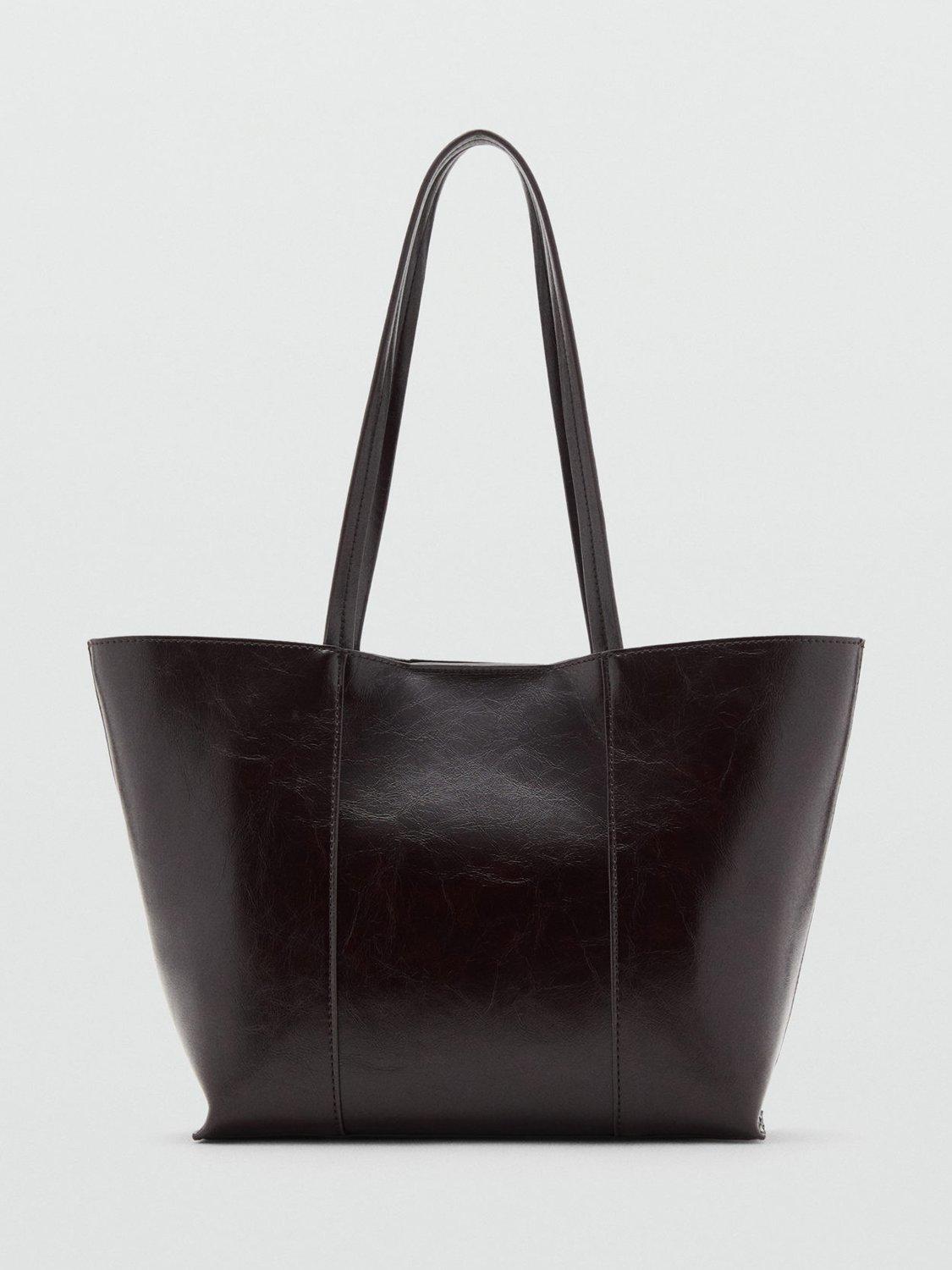 Product image 1 of 7, which shows Mango Oliver Tote Bag, Dark Brown