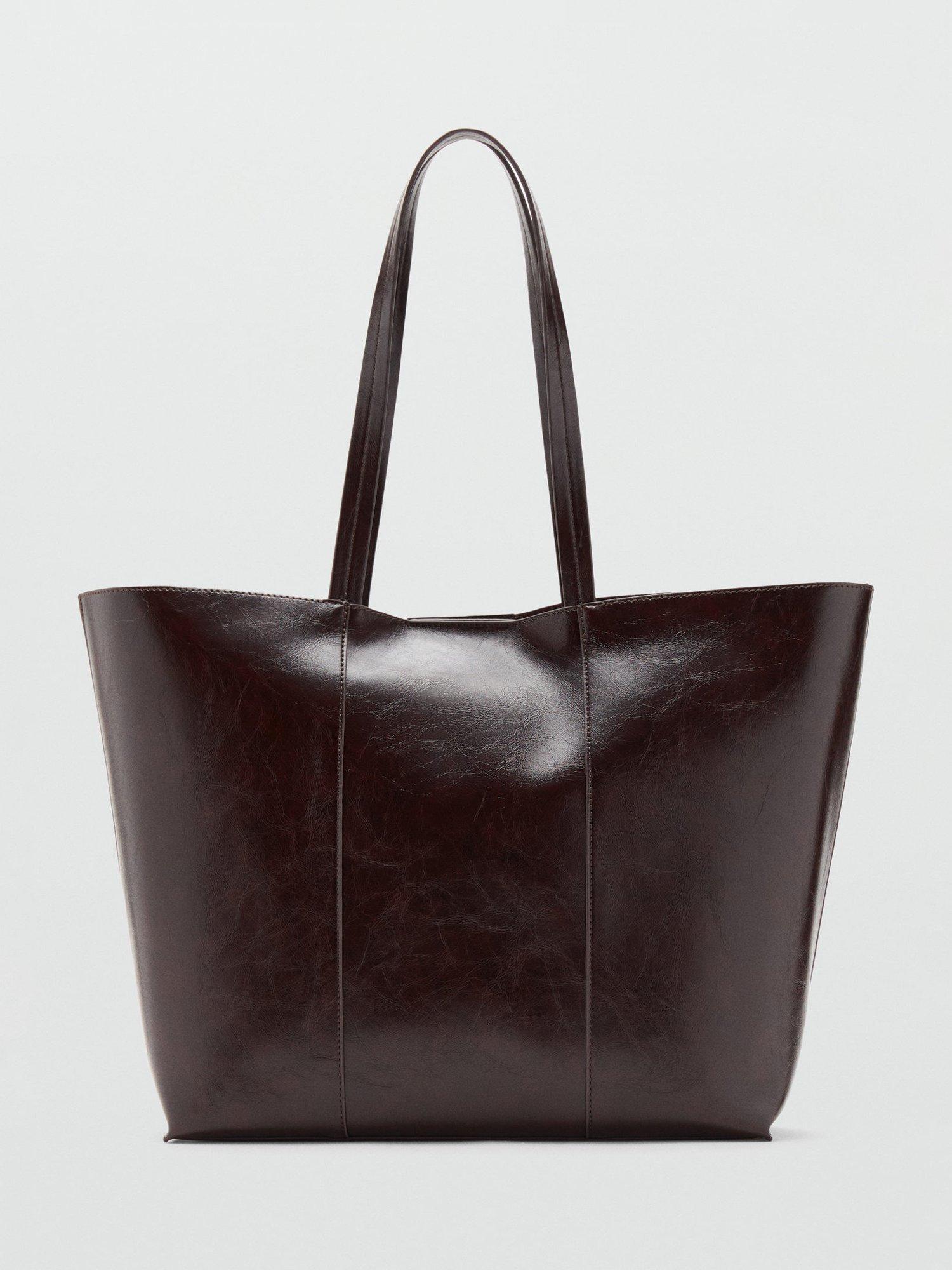 Product image 1 of 6, which shows Mango Oliver Tote Bag, Dark Brown