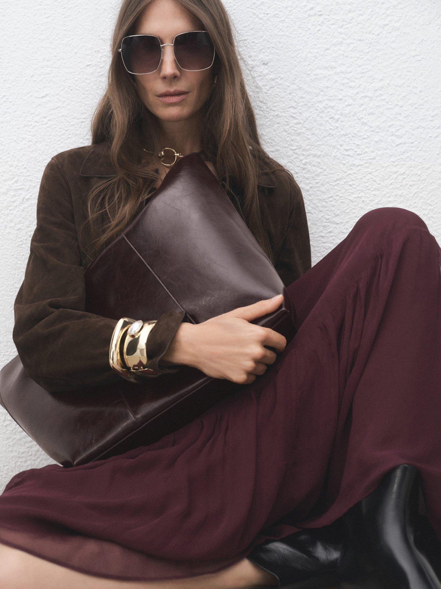 Product image 2 of 6, which shows Mango Oliver Tote Bag, Dark Brown