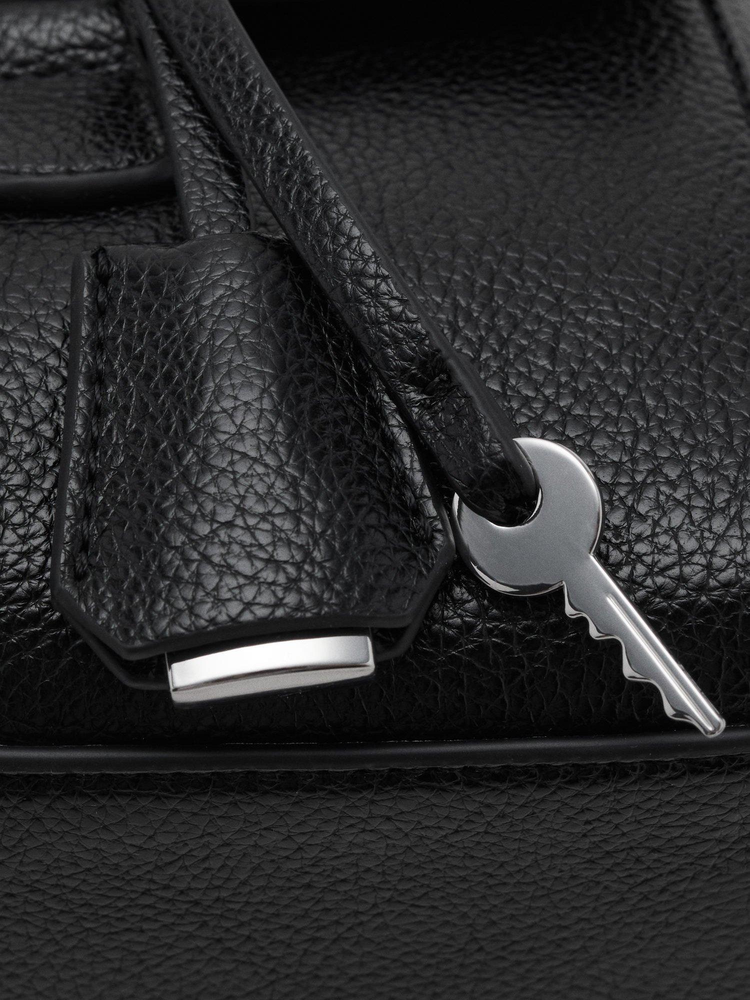 Product image 5 of 5, which shows Mango Siena Faux Leather Bowling Bag, Black