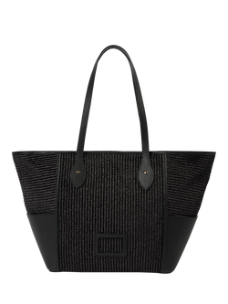 Cambridge Satchel Raffia Tote Bag, Black, Black