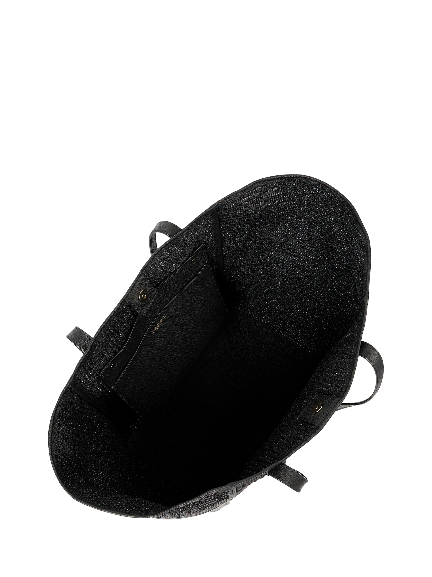 Product image 4 of 9, which shows Cambridge Satchel Raffia Tote Bag, Black